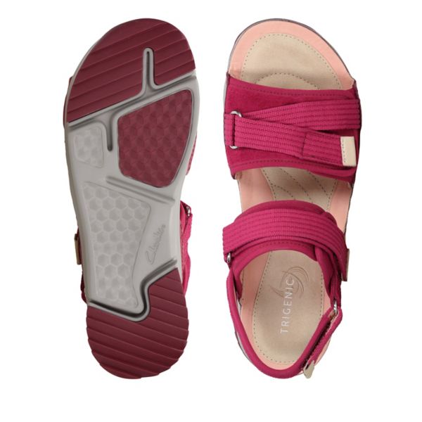 Clarks Womens Tri Walk Sandals Berry Combi | CA-5879613